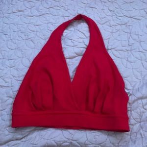 a red crop top